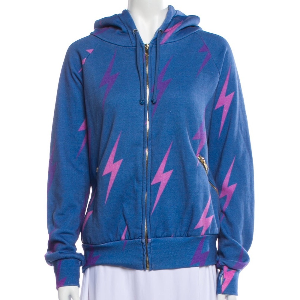 Aviator Nation Bolt Stitch Repeat Relaxed Zip Hoodie size small
